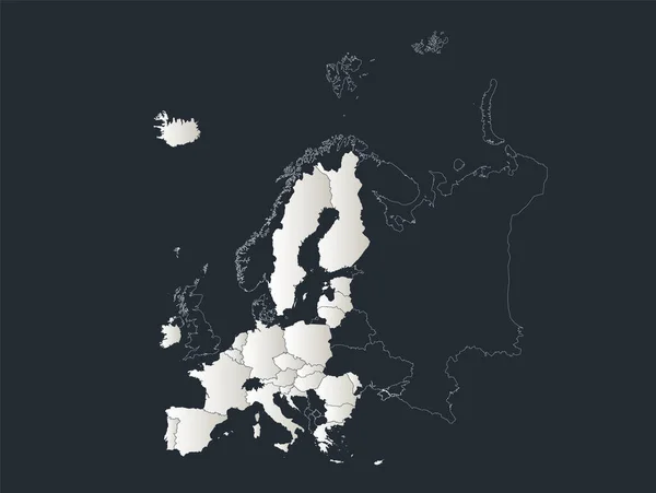 Mapa Unión Europea Infografías Planas Colores Blanco Nieve Estados Individuales — Foto de Stock