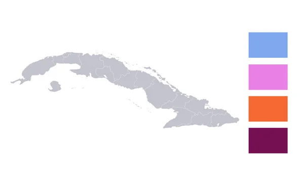 Infografías Del Mapa Cuba Estados Individuales Blanco —  Fotos de Stock