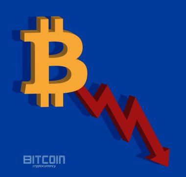 Bitcoin ve şema taşıyıcı simgesi, arkaplan para vektörü