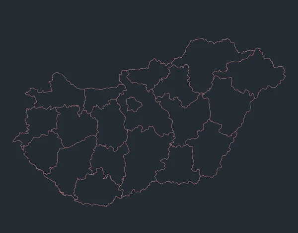 インフォグラフィックハンガリー地図アウトライン フラットデザイン 空白のテンプレート — ストック写真