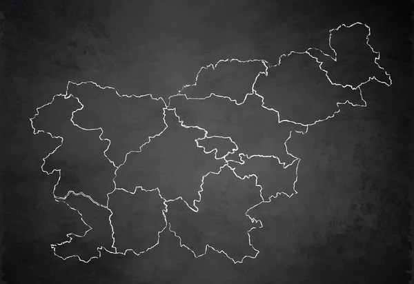 斯洛文尼亚地图行政区划划分区域 设计卡黑板空白 — 图库照片
