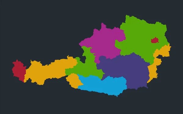 Mapa Austrii Płaskie Kolory Niebieskie Tło Pusty Raster — Zdjęcie stockowe