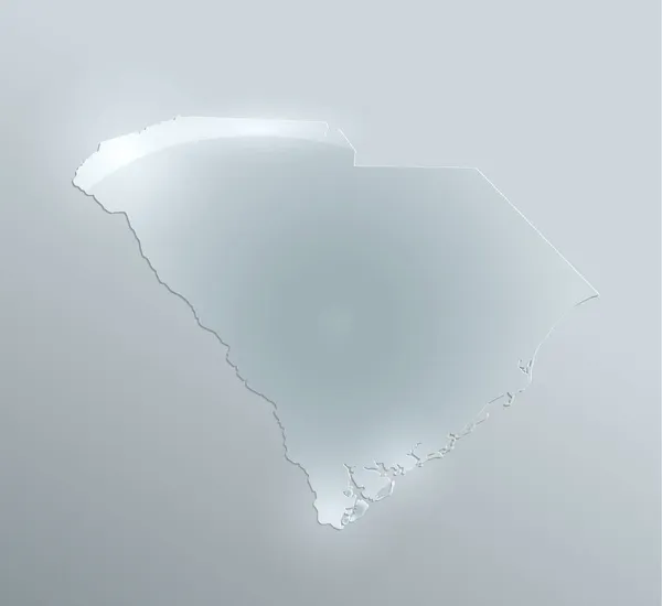 Mapa Carolina Del Sur Papel Tarjeta Vidrio Blanco —  Fotos de Stock