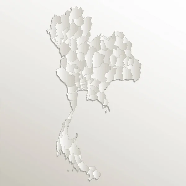 泰国地图行政区划 区域划分 卡纸3D自然空白栅格 — 图库照片