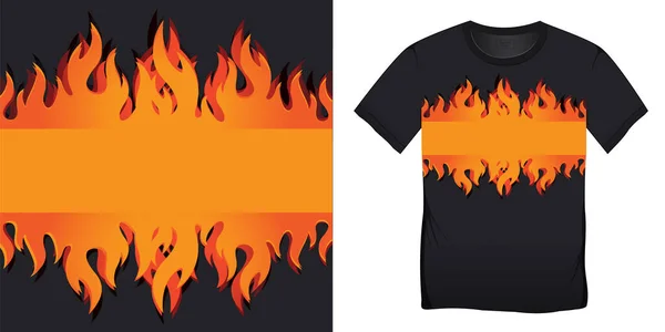 Shirt Grafisch Ontwerp Van Met Brandende Vlammen Blanco — Stockfoto