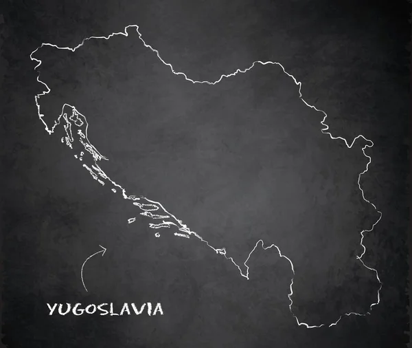 Yugoslavia Mappa Lavagna Lavagna Vettoriale — Vettoriale Stock