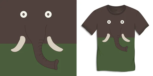 Eléphant Motif Animal Image Graphisme Pour Shirts Vecteur — Image vectorielle
