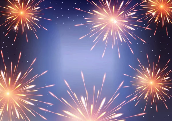 Frohes Neues Jahr Grußkarte Feuerwerk Hintergrund Leer — Stockfoto