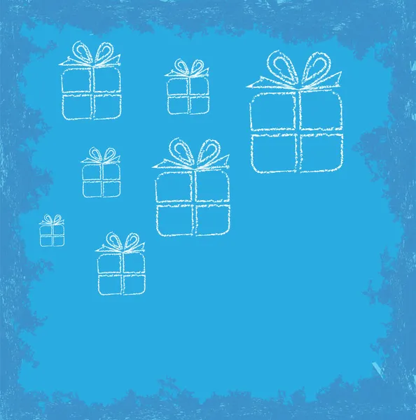 Gifts Frozen Frame Winter Motive Greeting Card Raster Blank — Stock Photo, Image