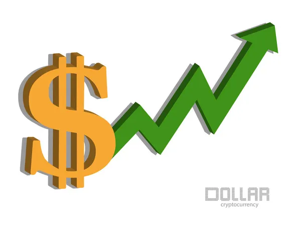 Dólar Gráfico Preços Crescentes Vetor Ícone Dinheiro —  Vetores de Stock