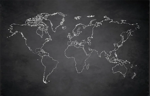 Världskontinenternas Karta Administrativ Indelning Separerar Kontinenten Design Kort Svarta Tavlan — Stockfoto