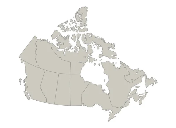 Canada Mappa Singole Regioni Bianco — Foto Stock