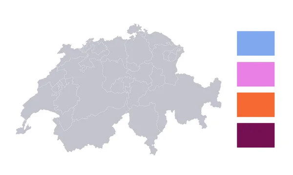 Infographics Switzerland Map Individual Regions Blank — Stock fotografie