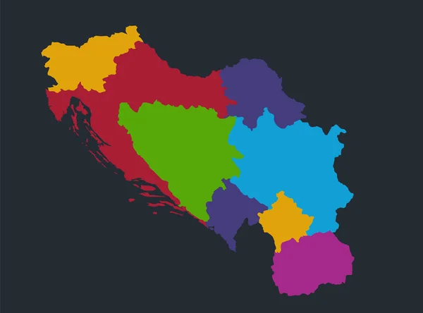 Infografías Yugoslavia Mapa Diseño Plano Colores División Administrativa Individual Fondo — Foto de Stock
