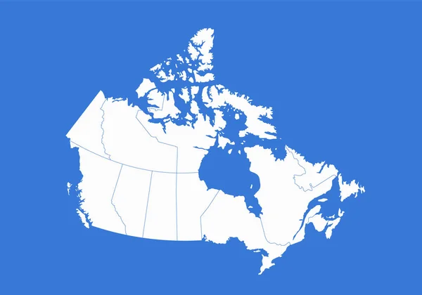 Canadá Mapa Divisiones Administrativas Fondo Azul Blanco —  Fotos de Stock