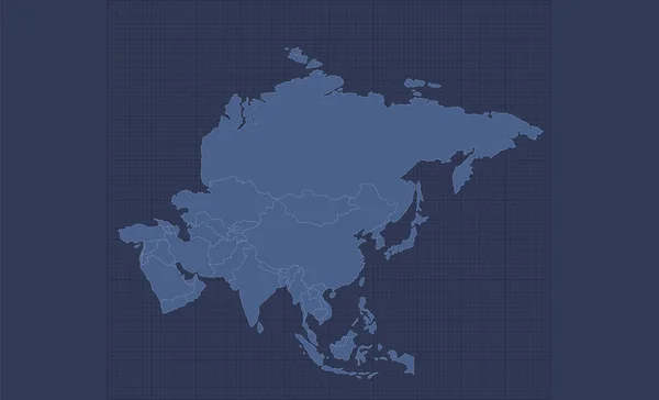 Mapa Azji Poszczególne Stany Infografika Niebieski Płaski Design Pusty — Zdjęcie stockowe