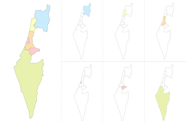 Mapa Jeruzaléma Rozdělená Správní Oblasti Nevyplněná — Stock fotografie