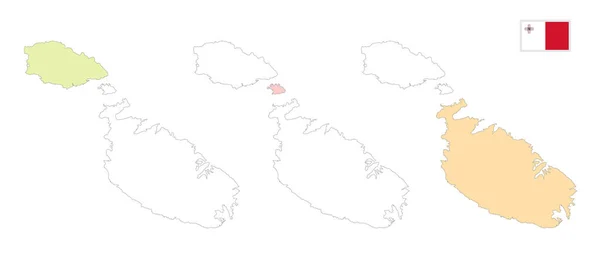 Kaart Van Malta Eilanden Blanco — Stockfoto