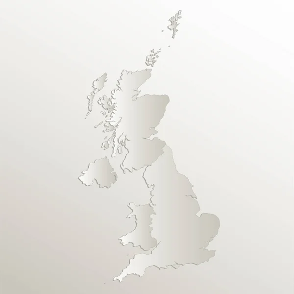 Birleşik Krallık Haritası Idari Bölünme Bölgeleri Ayırır Kart Kağıdı Boyutlu — Stok fotoğraf