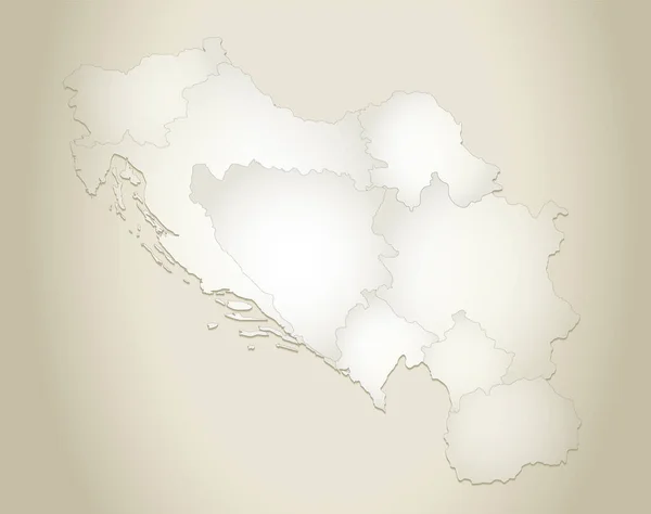 Iugoslavia Mappa Divisione Amministrativa Con Nomi Vecchio Sfondo Carta Bianco — Foto Stock