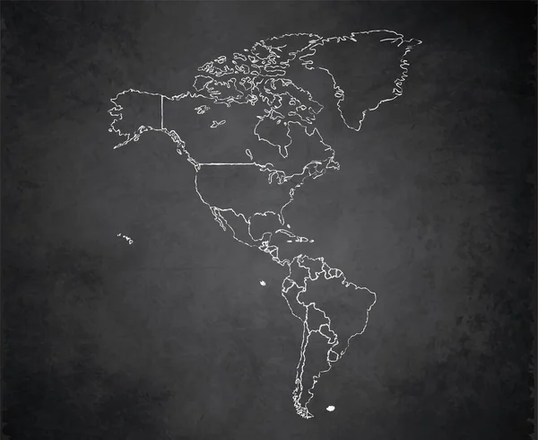 America Map Separates States Design Card Blackboard Chalkboard Blank — Stockfoto