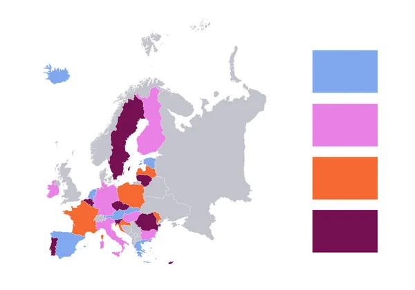 Infographics European Union Map Separates States Islands Blank — стоковое фото