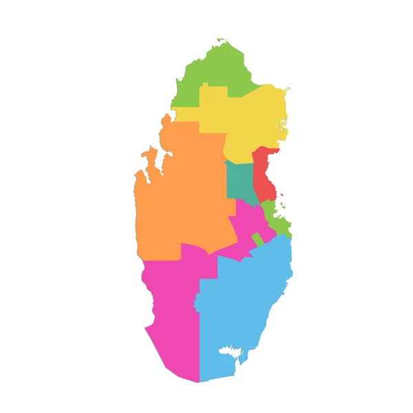 Qatar Map Administrative Division Separate Individual Regions Names Color Map — Photo
