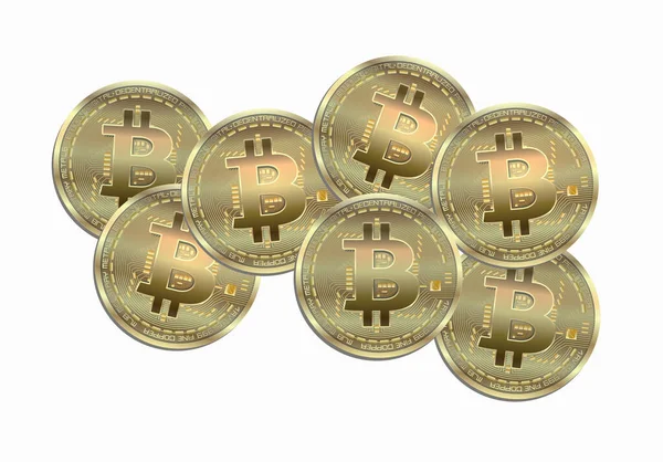 Bitcoin Coin Isolated White Background Vector — Stock Vector