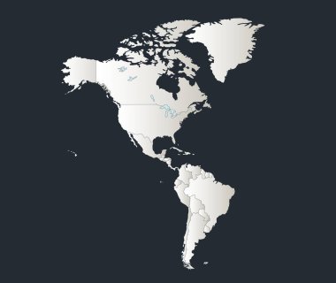 America map, Infographics flat design colors snow white, individual states blank