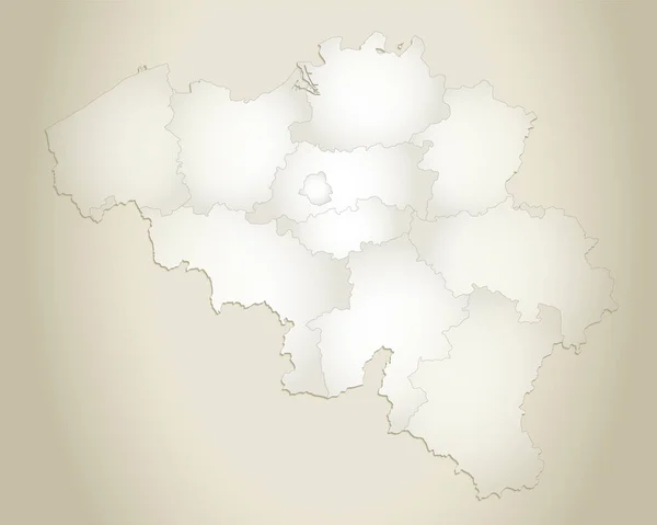 Bélgica Mapa División Administrativa Con Nombres Papel Viejo Fondo Blanco —  Fotos de Stock
