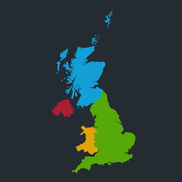 Infographics United Kingdom Map Flat Design Colors Individual Administrative Division — Stock Fotó