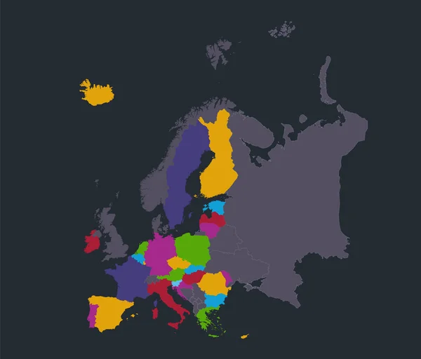Infographics European Union Map Flat Design Colors Individual States Blue — стокове фото