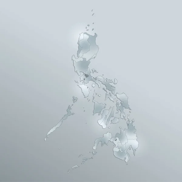 Карта Филиппин Административное Деление Дизайн Стеклянной Карты Бланк — стоковое фото