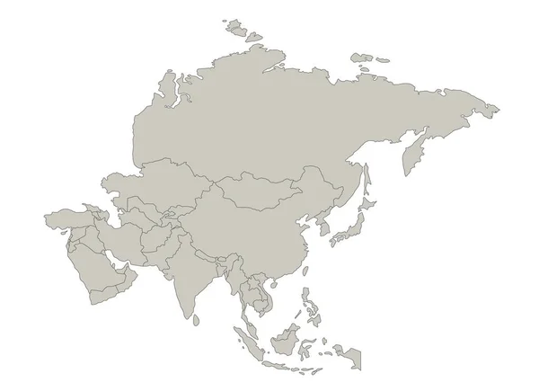 Карта Азии Отдельные Государства Бланк — стоковое фото