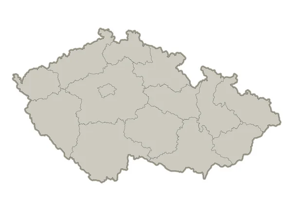 Tschechische Karte Einzelne Regionen Leer — Stockfoto