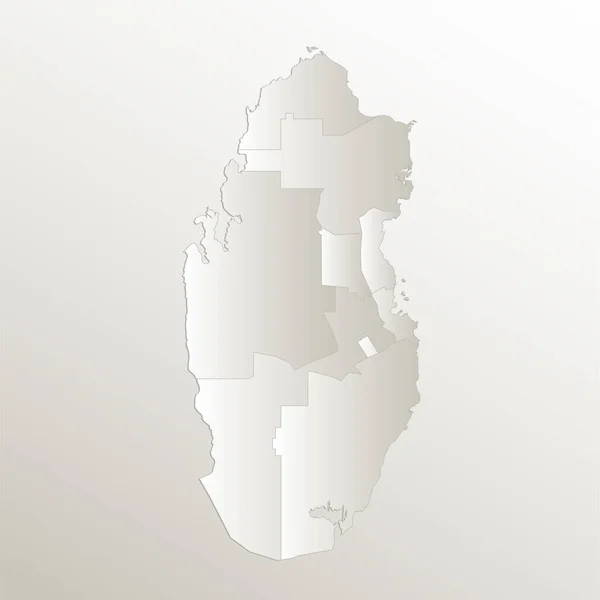 Qatar Mappa Divisione Amministrativa Separa Regioni Nomi Individuali Carta Carta — Foto Stock