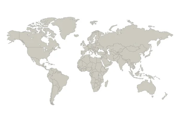 Mapa Mundo Estados Individuais Infográficos Branco — Fotografia de Stock