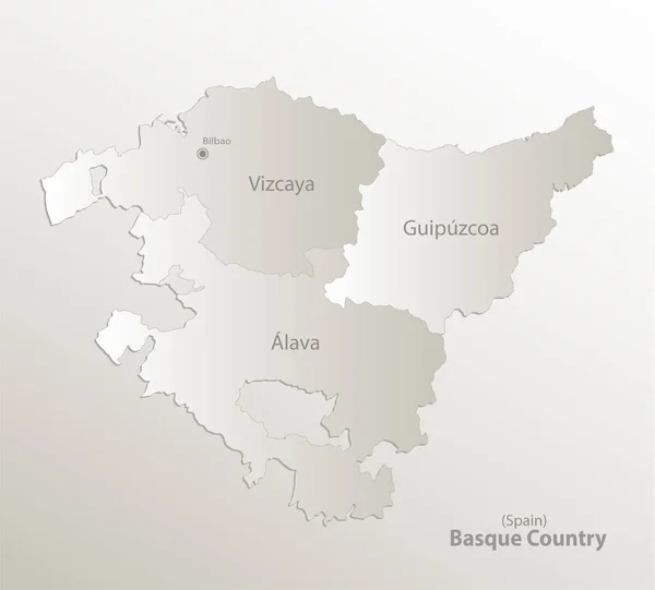 Baskische Landkaart Administratieve Indeling Scheidt Provincies Namen Individuele Regio Kaart — Stockvector
