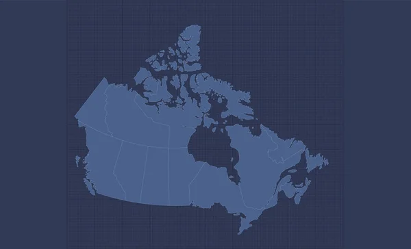 Carte Canada Régions Séparées Infographie Bleu Plat Blanc — Photo