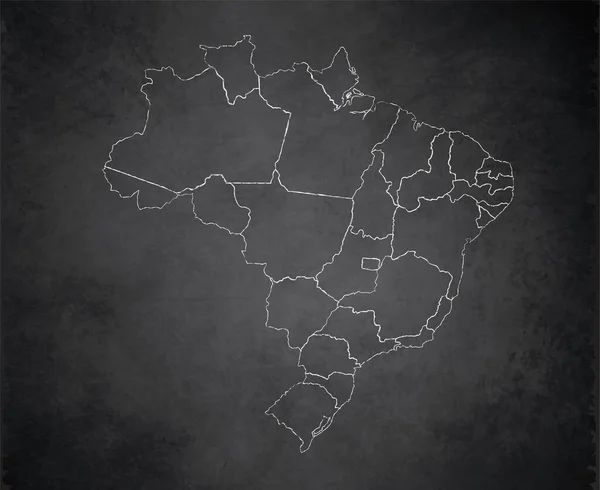 Brasil Mapa Separa Estados Cartão Design Blackboard Quadro Branco — Fotografia de Stock