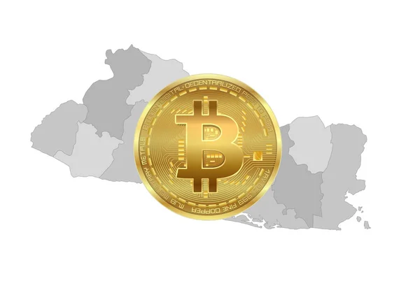 Salvador Mapa Bitcoin Branco — Fotografia de Stock
