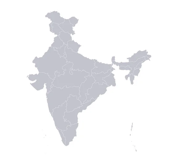 Інфографіка Мапи Індії Окремі Регіони Пусті — стокове фото