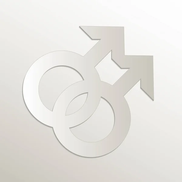 Gay Sexo Símbolo Icono Tarjeta Papel Natural Vector — Vector de stock