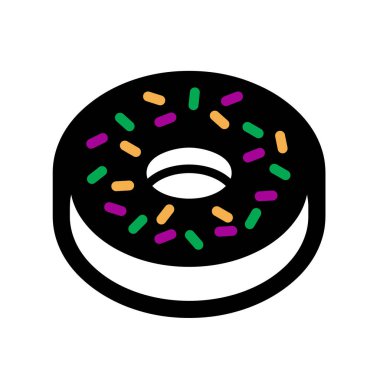 Çörek simgesi simgesi, beyaz arkaplan vektörü üzerinde izole