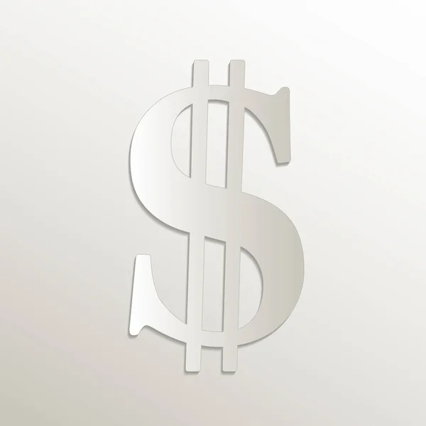 Ikona Symbolu Dolara Papier Karciany Wektor Naturalny — Wektor stockowy