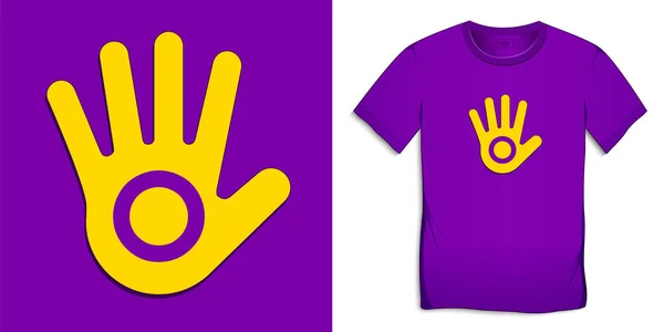 Simbol Interseks Dengan Tangan Vektor Desain Grafis Shirt - Stok Vektor