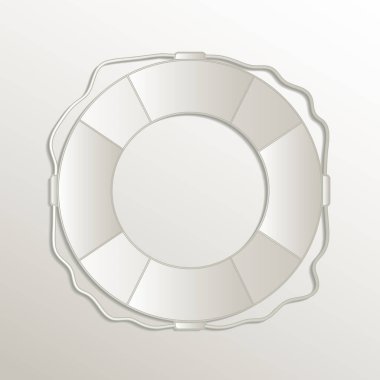 Lifebuoy sembolü simgesi, kart kağıdı 3 boyutlu doğal vektör