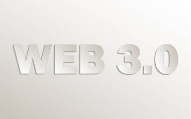 Web 3.0 metin yazma simgesi, kart kağıdı 3D doğal vektör