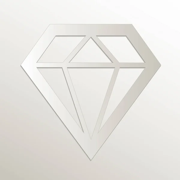 Diamond Symbol Icon Card Paper Natural Vector — Stock Vector