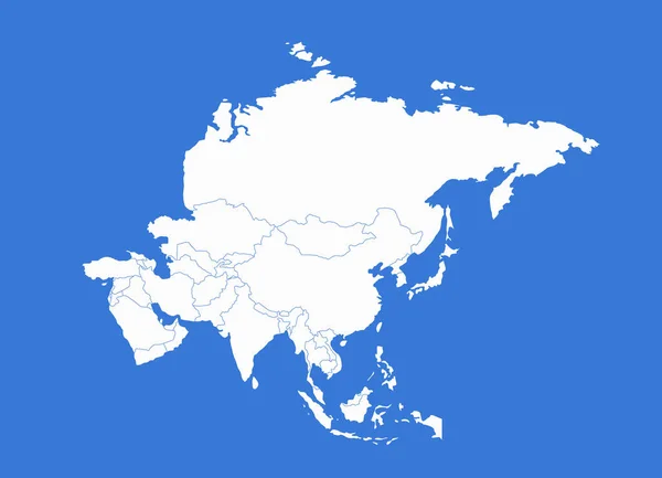 Asia Mapa Estados Separados Fondo Azul Blanco —  Fotos de Stock